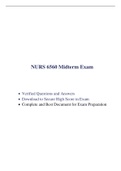 NURS 6560 Midterm Exam / NURS 6560N Midterm Exam / NURS6560 Midterm Exam / NURS6560N Midterm Exam (Latest-2021) (100 Q & A, Verified and 100% Correct Answers)
