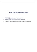 NURS 6670 Midterm Exam (Latest, 2021) / NURS 6670N Midterm Exam / NURS6670 Midterm Exam / NURS6670N Midterm Exam (75 Q & A, Verified and 100% Correct Answers)