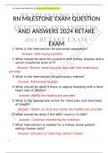 RN MILESTONE EXAM QUESTION AND ANSWERS 2024 RETAKE EXAM