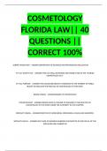 COSMETOLOGY FLORIDA LAW|| 40 QUESTIONS || CORRECT 100%