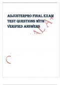 Exam (elaborations) AdjusterPRO