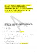 2024 CONTEMPORARY REAL ESTATE LAW  TEST BANK EDITION 2 WITH REAL  QUESTIONS AND WELL VERIFIED CORRECT  ANSWERS [GRADED A+] //REAL ESTATE  LATEST EDITION 2024/2025