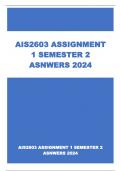 AIS2603 ASSIGNMENT 1 SEMESTER 2 ANSWERS  2024