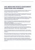 UHC MEDICARE BASICS ASSESSMENT QUESTIONS AND ANSWER1.