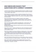 2022 MEDICARE BASICS TEST QUESTIONS WITH CORRECT ANSWERS.