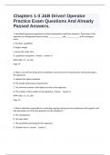 Chapters 1-3 J&B Driver/ Operator Practice Exam Questions And Already Passed Answers.