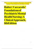 Halter: Varcarolis’ Foundations of Psychiatric Mental Health Nursing: A Clinical Approach, 8th Edition Test Bank