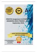 IRM4724 Assignment 4 (COMPLETE ANSWERS) 2024 (776400) - DUE 5 September 2024 ; 100% TRUSTED Complete, trusted solutions and explanations.