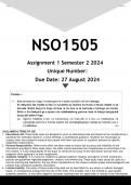 NSO1505 Assignment 1 (ANSWERS) Semester 2 2024 - DISTINCTION GUARANTEED