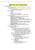 NURSING MISC - Med Surg - Exam 1 Study Guide.