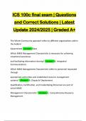 ICS 100c final exam | Questions and Correct Solutions | Latest Update 2024/2025 | Graded A+