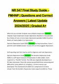 NR 547 Final Study Guide – PMHNP | Questions and Correct Answers | Latest Update 2024/2025 | Graded A+