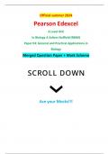Official summer 2024 Pearson Edexcel 9BN0/03 A Level GCE In Biology A Salters Nuffield (9BN0) Paper 03: General and Practical Applications in Biology Merged Question Paper + Mark Scheme