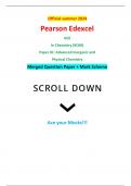 Official summer 2024 Pearson Edexcel 9CH0/01 GCE In Chemistry (9CH0) Paper 01: Advanced Inorganic and Physical Chemistry Merged Question Paper + Mark Scheme