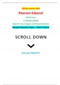 Official summer 2024 Pearson Edexcel GCE AS Level In Chemistry (8CH0) Paper 01: Core Inorganic and Physical Chemistry Merged Question Paper + Mark Scheme