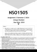 NSO1505 Assignment 3 PORTFOLIO (ANSWERS) Semester 2 2024 - DISTINCTION GUARANTEED