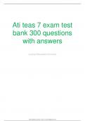 ATI TEAS 7 Exam Test Bank 300 Questions with Answers Free