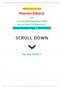 Official summer 2024 Pearson Edexcel 9FM0/3A GCE In A Level Further Mathematics (9FM0) Paper 03 Further Pure Mathematics 1 Merged Question Paper + Mark Scheme