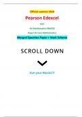 Official summer 2024 Pearson Edexcel 8MA0/01 GCE AS Mathematics (8MA0) Paper 01 Core Mathematics Merged Question Paper + Mark Scheme