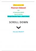 Official summer 2024 Pearson Edexcel 8MA0/21 GCE AS Mathematics (8MA0) Paper 21 Statistics Merged Question Paper + Mark Scheme