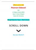 Official summer 2024 Pearson Edexcel ( 8RS0/4B )GCE In Religious Studies (8RS0) Paper 4: Study of Religion Option 4B: Christianity Merged Question Paper + Mark Scheme