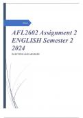 AFL2602 Assignment 2 ENGLISH Semester 2 2024 Course Understanding African Management Practices as Reflected in African Languages Literature and Texts (AFL2601) Institution University Of South Africa (Unisa) QUESTIONS AND ANSWERS