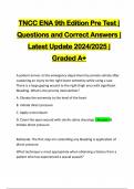 TNCC ENA 9th Edition Pre Test | Questions and Correct Answers | Latest Update 2024/2025 | Graded A+