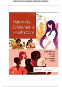 Test Bank for Maternity & Women’s Health Care, 13th Edition,Lowdermilk. UPDATED VERSION,2024!!!! ALL CHAPTERS FULLY COVERED !!!! GET A COPY,GET AN A+