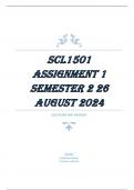 SCL1501 Assignment 1 Full Solutions Semester 2 2024 - DUE 26 August 2024