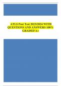 ATLS Post Test 2023/2024 WITH QUESTIONS AND ANSWERS 100% GRADED A+