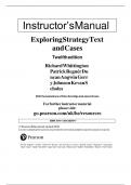 Solution Manual for Exploring Strategy Text And Cases 12th Edition by Whittington, ISBN: 9781292282459, All 16 Chapters Complete & Case Teaching Notes