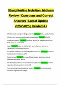 Straighterline Nutrition: Midterm Review | Questions and Correct Answers | Latest Update 2024/2025 | Graded A+