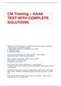 CM Training – AAAE TEST WITH COMPLETE SOLUTIONS