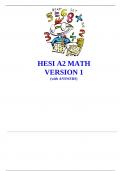 HESI A2 MATH Questions & Answers(Latest Update, 2024)	