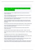 FF1 FINAL EXAM REVIEW QUESTIONS AND ANSWERS