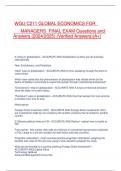 WGU C211 GLOBAL ECONOMICS FOR  MANAGERS FINAL EXAM Questions and Answers (2024/2025) (Verified Answers)(A+)