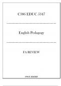 (WGU C386) - EDUC 5347 English Pedagogy - FA Review 20242025.