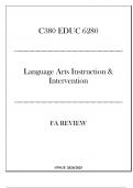 (WGU C380) - EDUC 6280 Language Arts Instruction & Intervention - FA Review 20242025