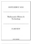 (WGU OOT2) - EDUC 6310 Mathematics History & Technology - FA Review 20242025.