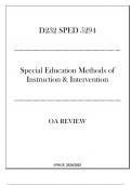 (WGU D232) - SPED 5294 Methods of Instruction & Intervention - OA Review 20242025