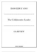 (WGU D188) - EDUC 6303 The Collaborative Leader - OA Review 20242025.