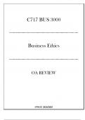 (WGU C717) - BUS 3000 Business Ethics - OA Review 20242025