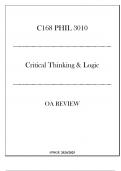 (WGU C168) - PHIL 3010 Critical Thinking & Logic - OA Review 20242025.