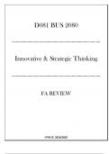 (WGU D081) - BUS 2080 Innovative & Strategic Thinking - FA Review 20242025