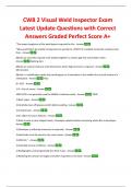 CWB 2 Visual Weld Inspector Exam Latest Update Questions with Correct Answers Graded Perfect Score A+