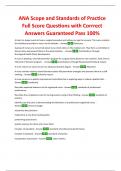 ANA Scope and Standards of Practice Full Score Questions with Corrrect Answers Guaranteed Pass 100%