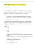 STAT 200 Week 5 Homework Problems / STAT200 Week 5 Homework Problems (V2): Questions & Answers (NEW, 2021)(Verified Answers, Already Graded A)