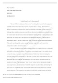 MUS 1013 Critical Essay 2 art complete solution well stated essay