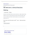 NR 449 Week 1 Discussion; Clinical Decision Making (V1)