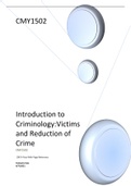 Introduction to Criminology:Victims and Reduction of Crime CMY 1502